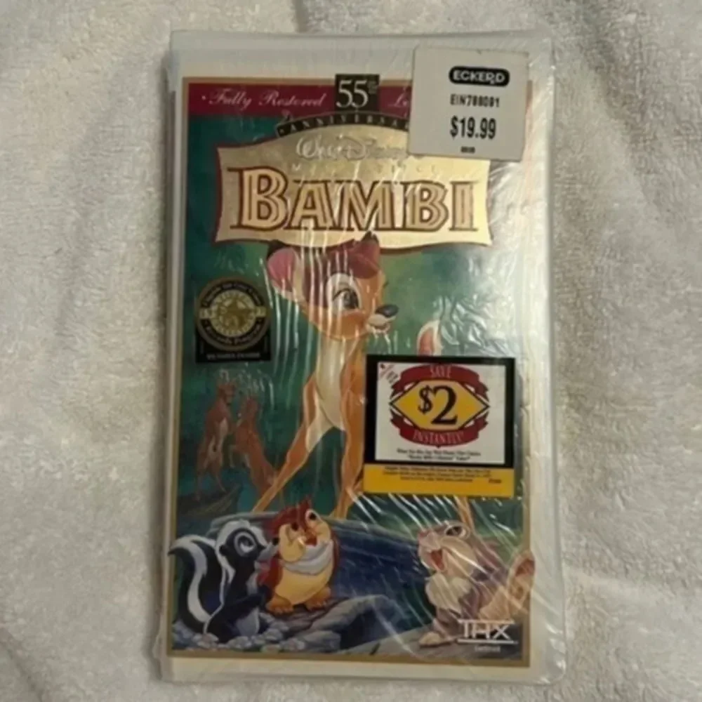VHS Disney 55th anniversary family movie still in plastic Bambi